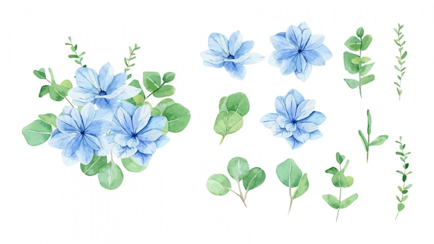 Blue Watercolor Flowers Images Free Vectors Stock Photos Psd