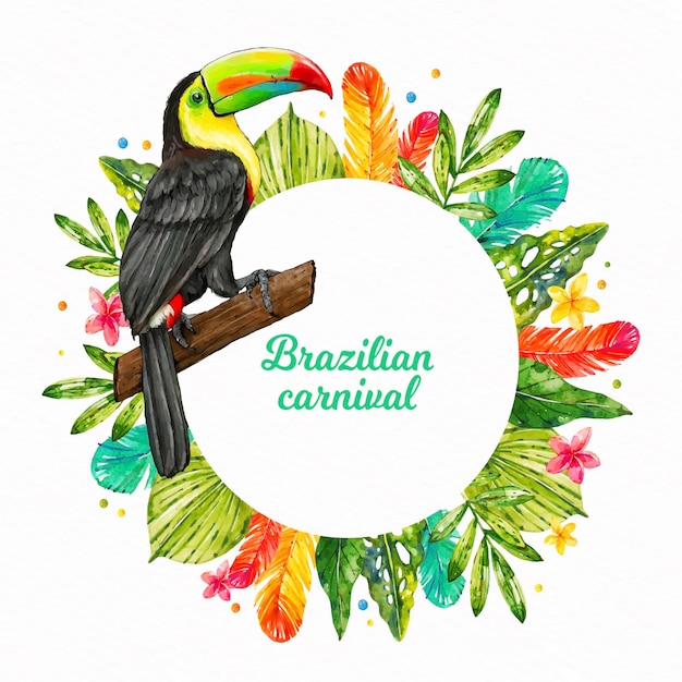 水彩ブラジルのカーニバルイラスト 無料のベクター