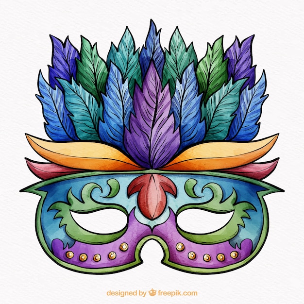 Free Vector | Watercolor brazilian carnival mask