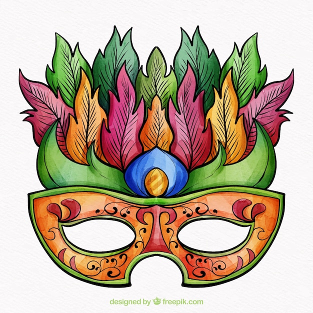 Free Vector | Watercolor brazilian carnival mask