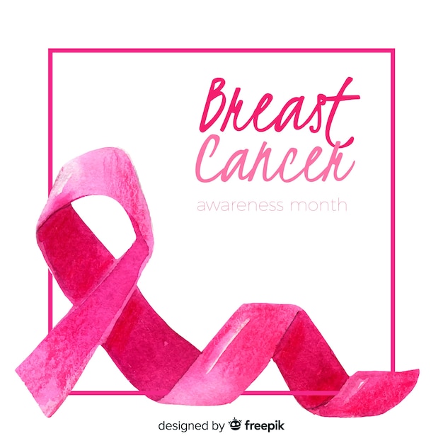 Free Vector Watercolor Breast Cancer Awareness With Ribbon