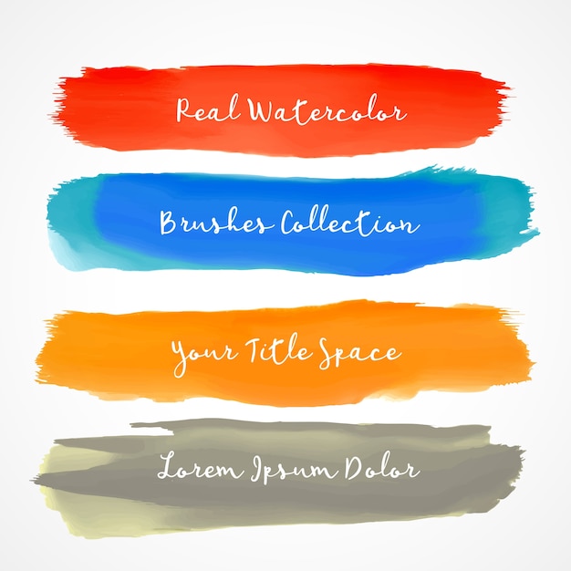 Download Watercolor brush stroke collection of four | Premium Vector
