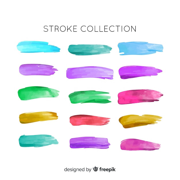 Download Watercolor brush stroke collection | Free Vector