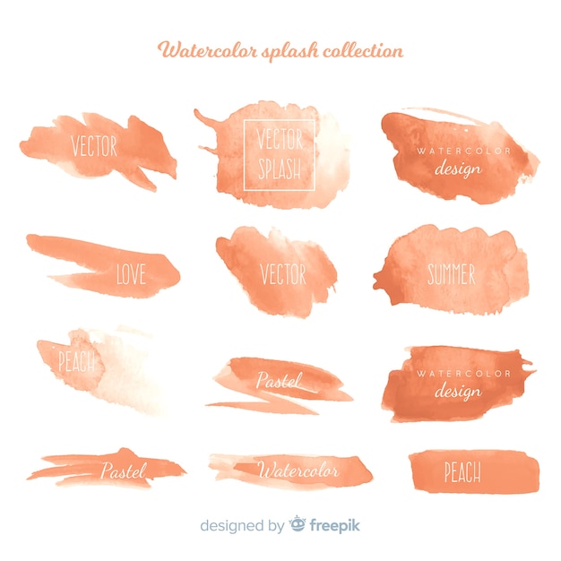 Download Watercolor brush stroke collection | Free Vector