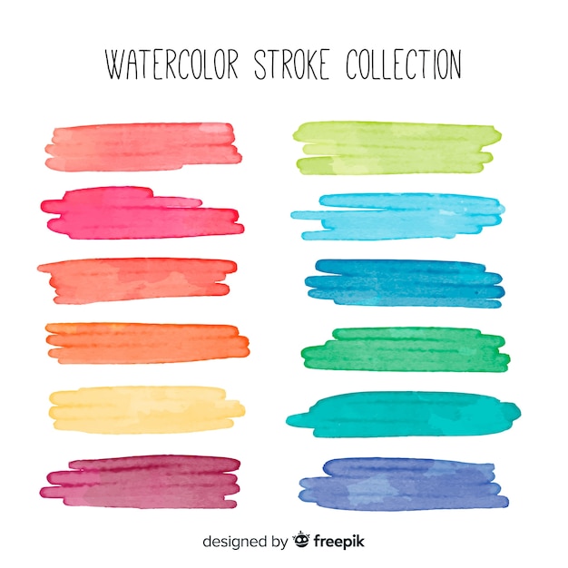 Download Free Vector Watercolor brush stroke pack.