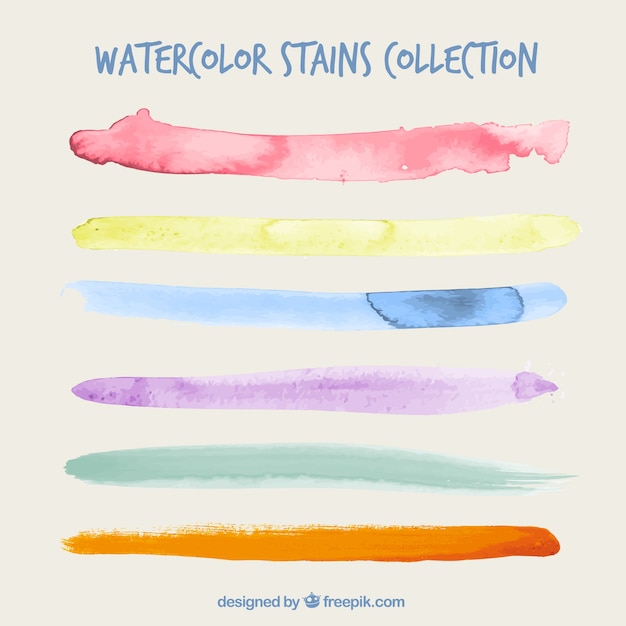 Download Free Vector | Watercolor brush strokes collection