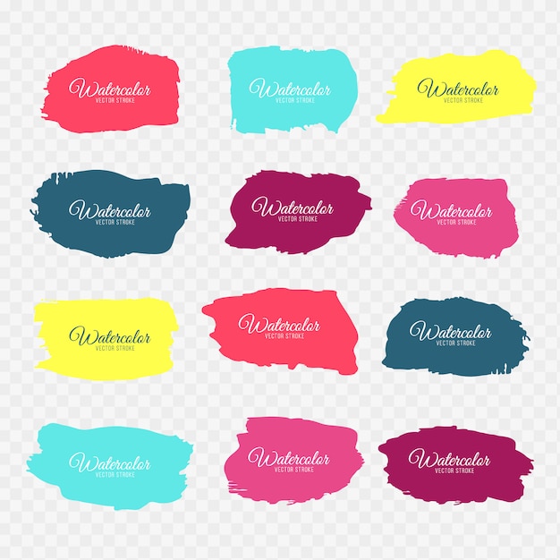 Watercolor brush strokes | Free Vector