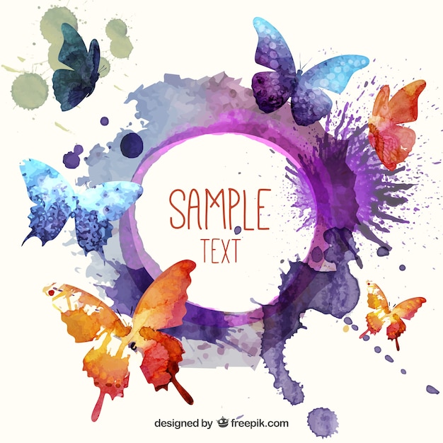 Download Free Vector | Watercolor butterflies background