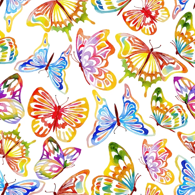 Download Watercolor butterfly pattern | Premium Vector