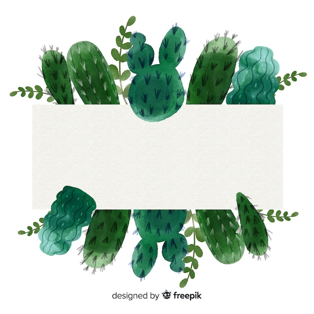 free-vector-watercolor-cactus-banners-with-blank-banner