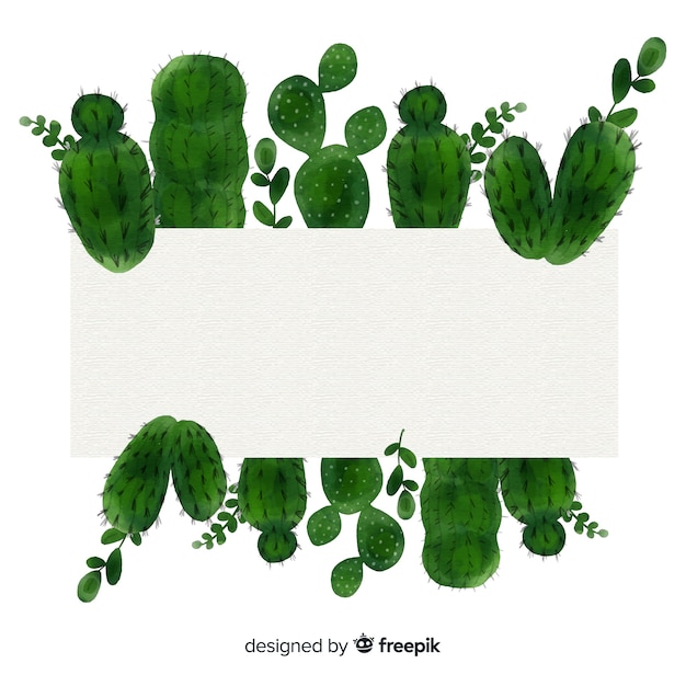 watercolor-cactus-banners-with-blank-banner-free-vector