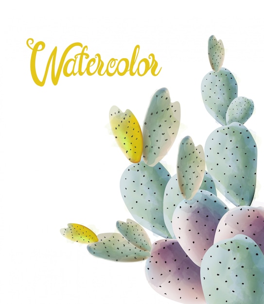 Download Watercolor cactus flowers in different colors | Premium Vector
