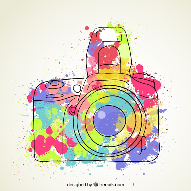 Free Vector | Watercolor camera