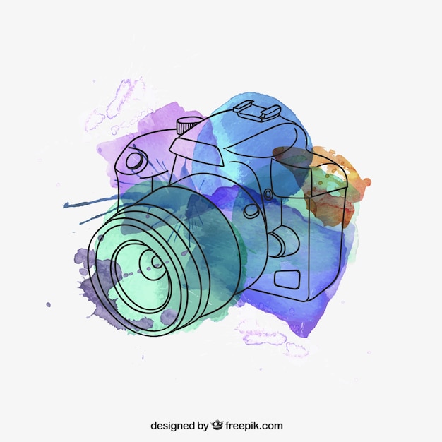 Download Free Vector | Watercolor camera