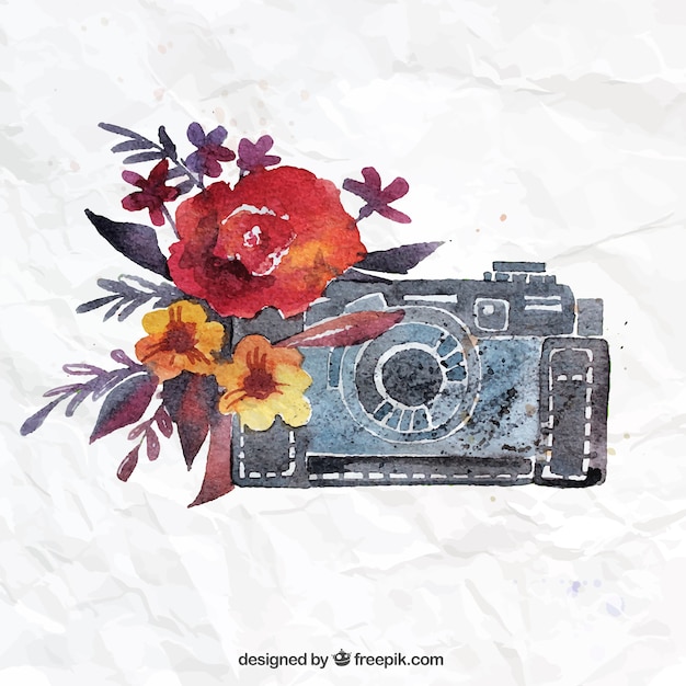 Download Free Vector | Watercolor camera