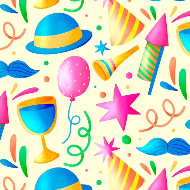 Free Vector | Watercolor carnival pattern design