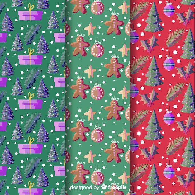 Watercolor christmas background collection Vector | Free Download