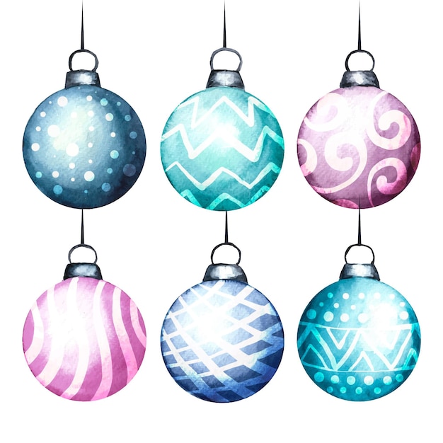 Free Vector | Watercolor christmas ball ornaments