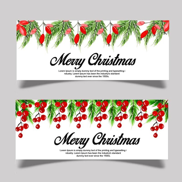 Premium Vector | Watercolor christmas banner