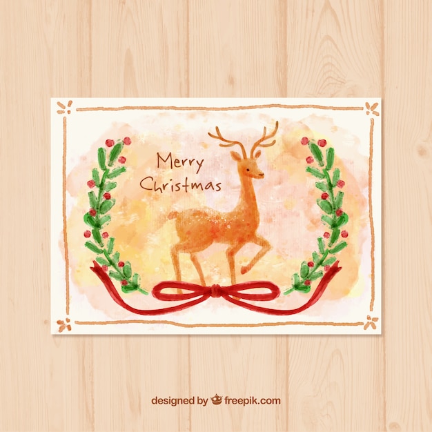 free-vector-watercolor-christmas-deer-card