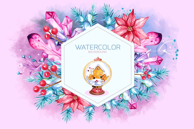 Premium Vector | Watercolor christmas hand drawn banner