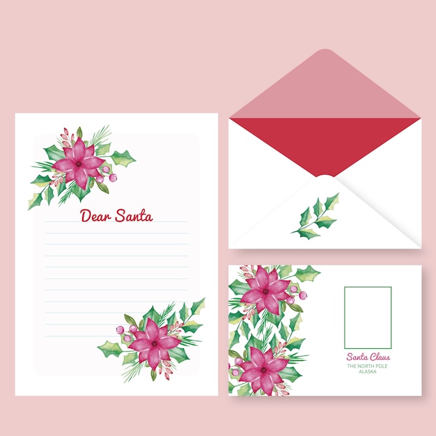 free-vector-watercolor-christmas-stationery-template