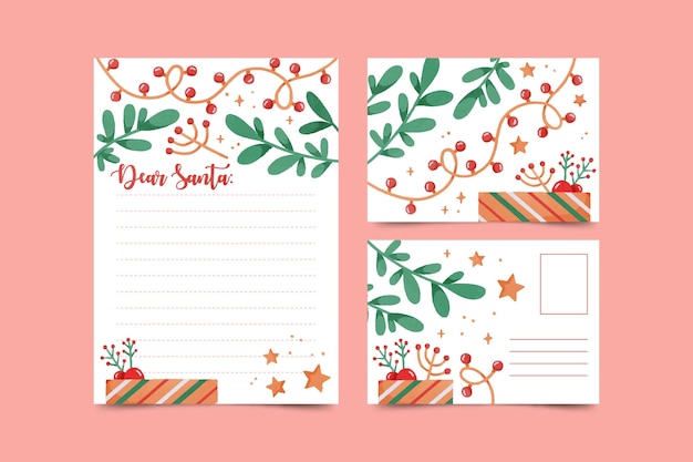 Free Vector | Watercolor christmas stationery template