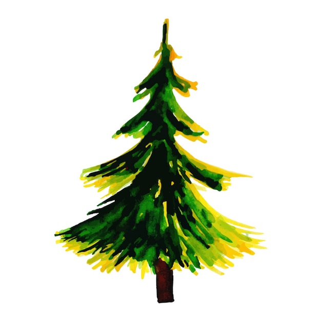 Download Watercolor christmas tree | Free Vector