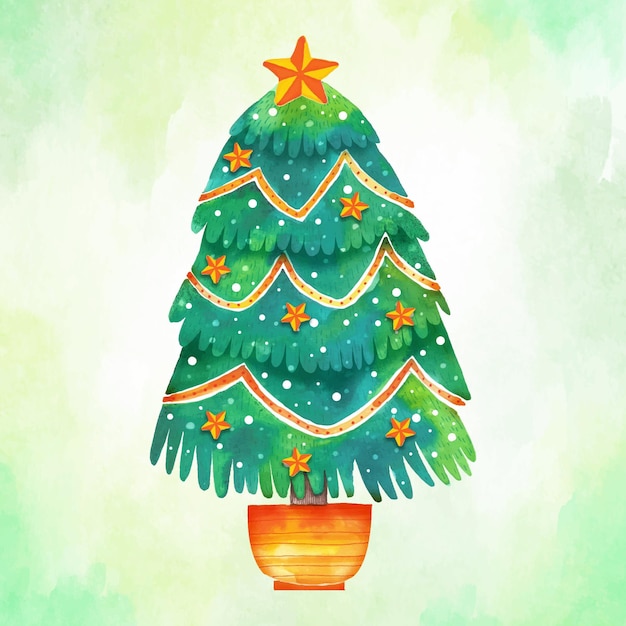 Free Vector Watercolor Christmas Tree