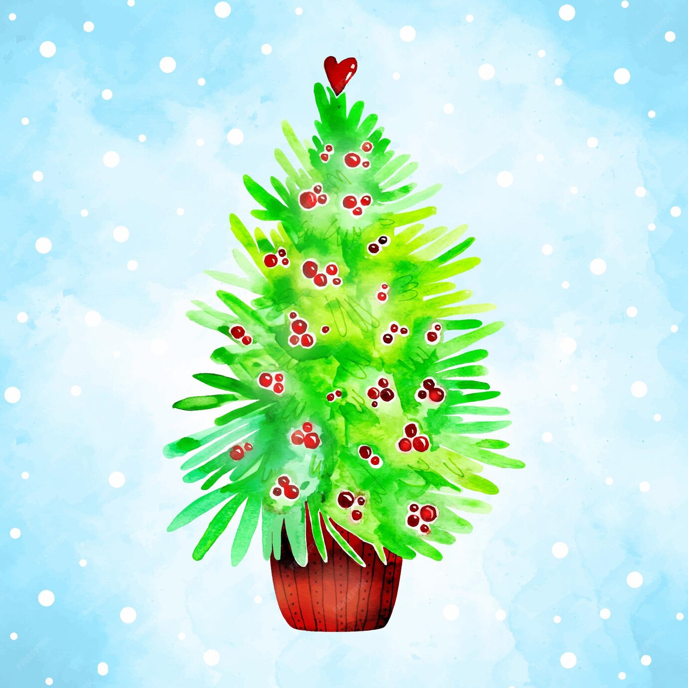 free-vector-watercolor-christmas-tree