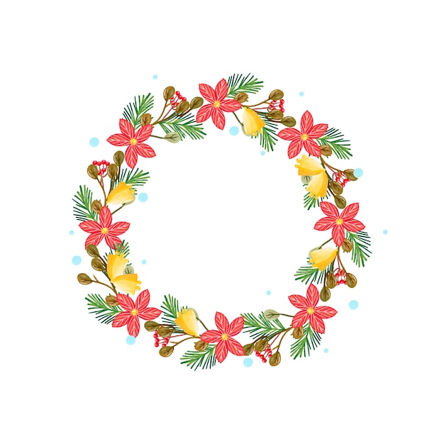 Download Watercolor christmas wreath concept | Free Vector