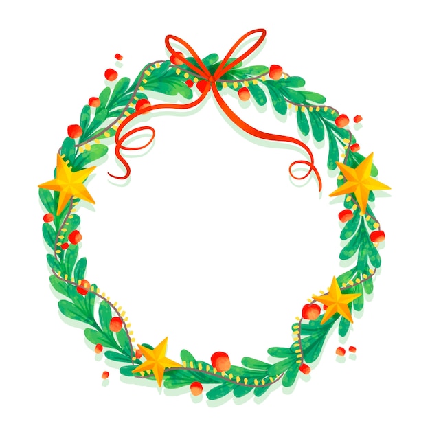 Download Watercolor christmas wreath Vector | Free Download