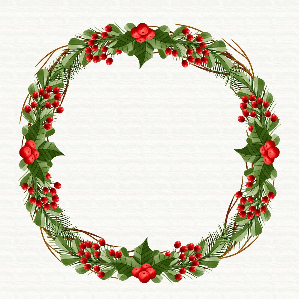 Free Vector | Watercolor christmas wreath