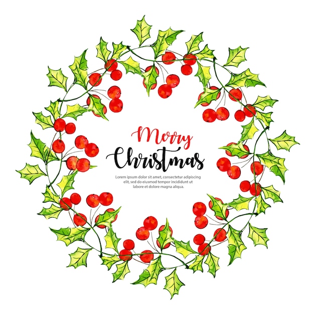 Premium Vector Watercolor Christmas Wreath