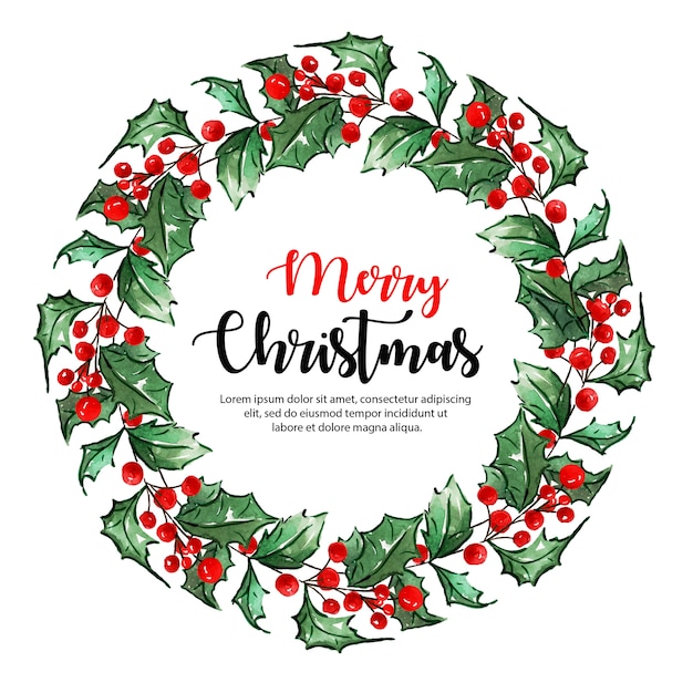 Premium Vector Watercolor Christmas Wreath