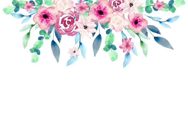 水彩のカラフルな花の壁紙デザイン 無料のベクター