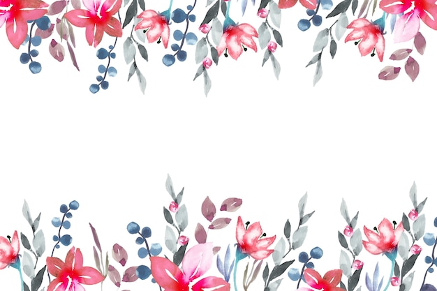 水彩のカラフルな花の壁紙スタイル 無料のベクター