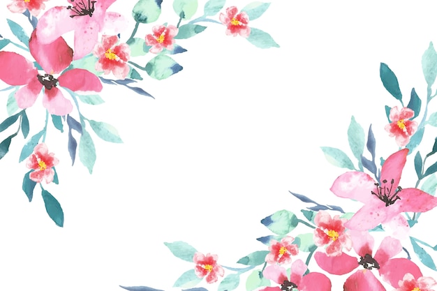 水彩のカラフルな花の壁紙のテーマ 無料のベクター