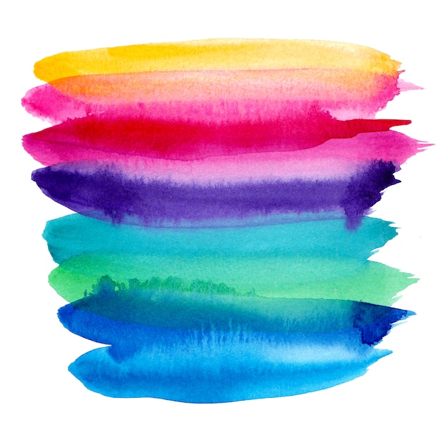 水彩のカラフルな虹の背景 プレミアムベクター