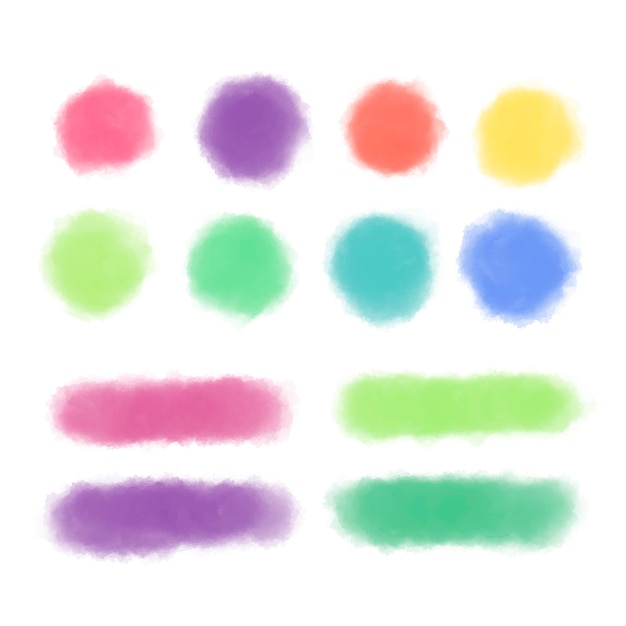 Download Free Vector | Watercolor colorful shape set