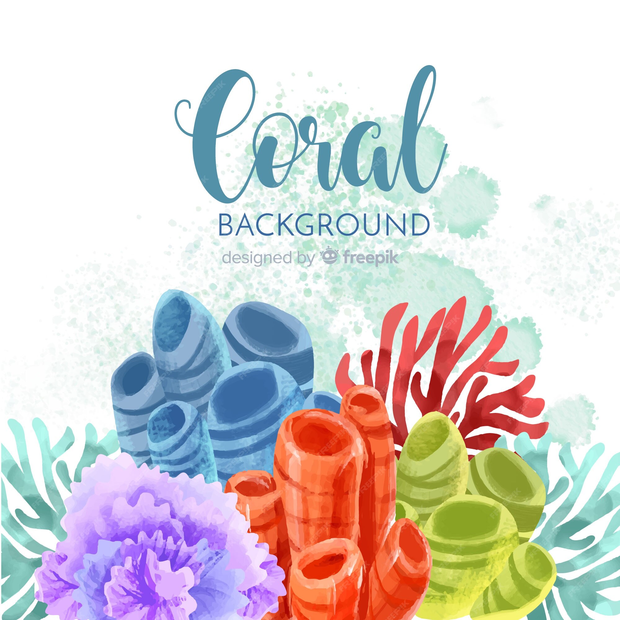 Free Vector | Watercolor coral background