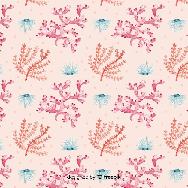 Download Watercolor coral pattern | Free Vector