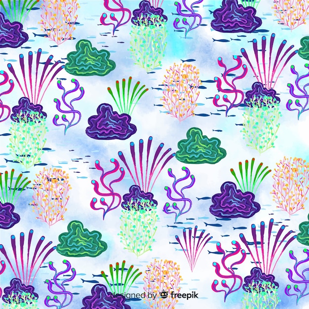 Download Free Vector | Watercolor coral pattern