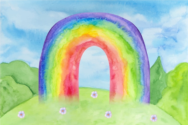 Download Watercolor design rainbow | Free Vector