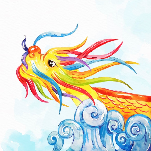 Free Vector | Watercolor dragon boat background