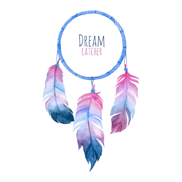 Watercolor Dream Catcher Premium Vector