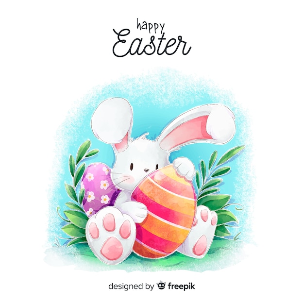 Watercolor easter background Free Vector