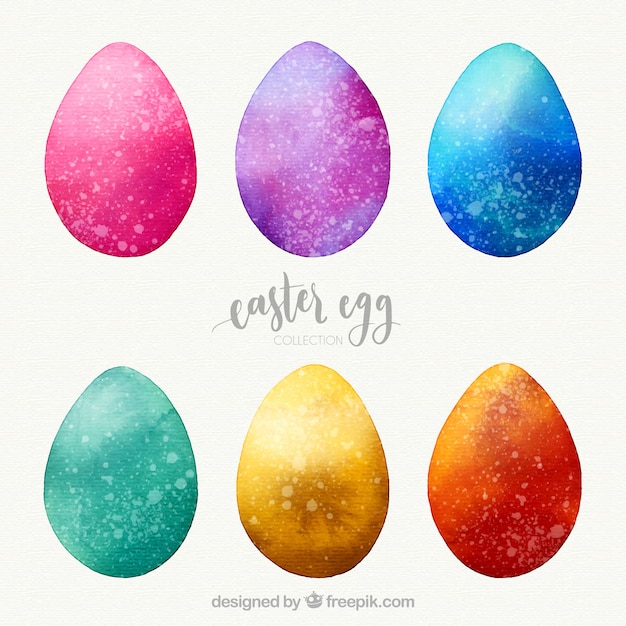 Free Vector Watercolor Easter Day Eggs Collection