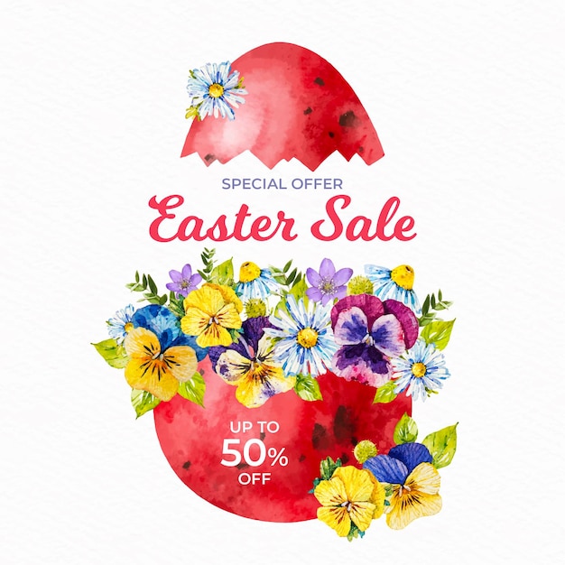Watercolor easter sale Free Vector