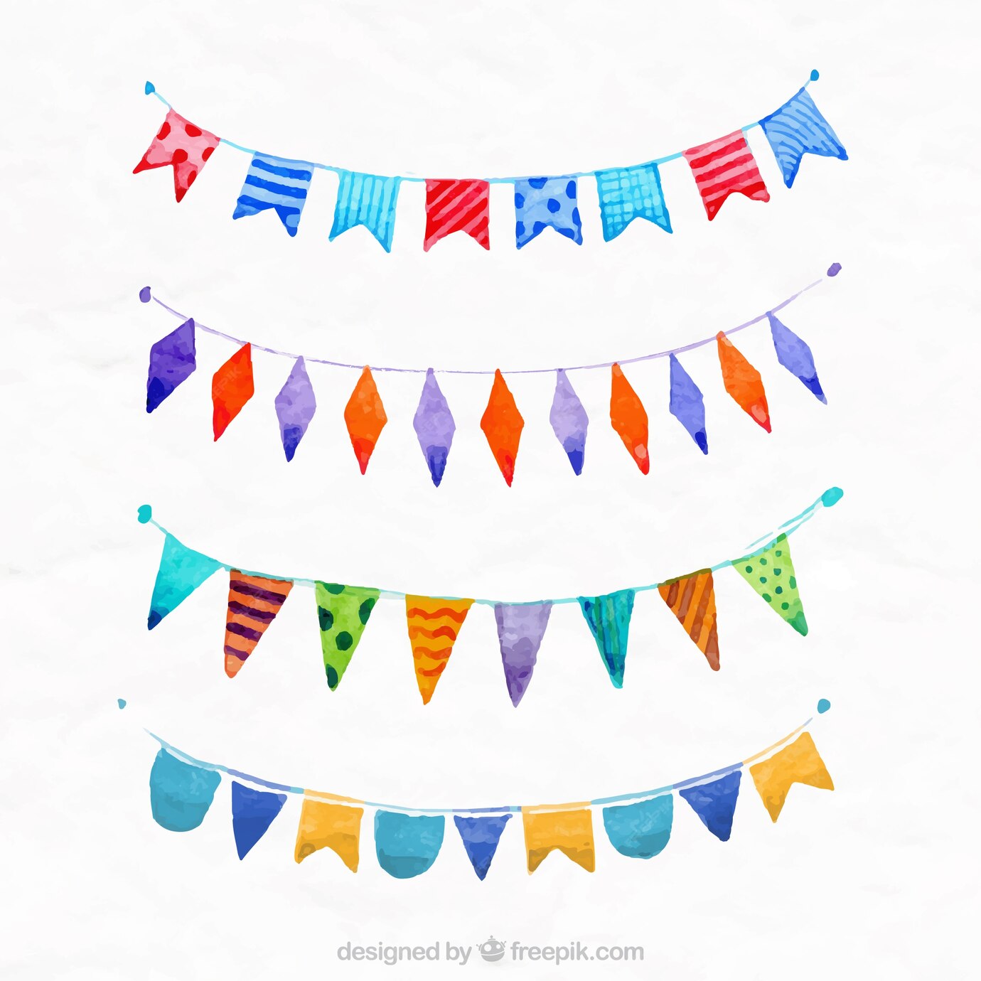 Free Vector | Watercolor flags